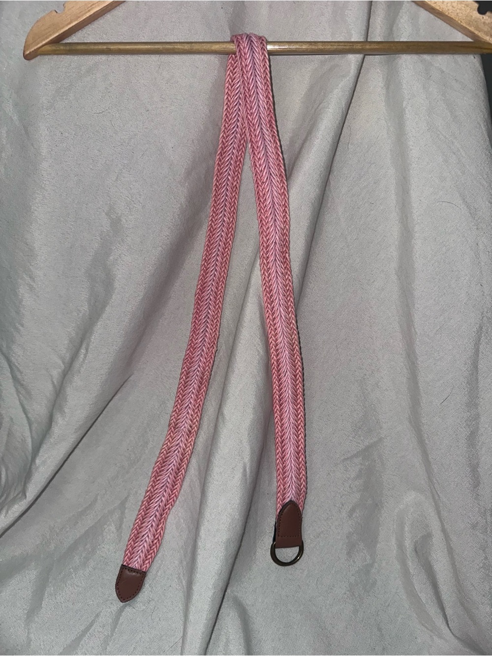 Braided Pink Belt with Leather Accents NWOT